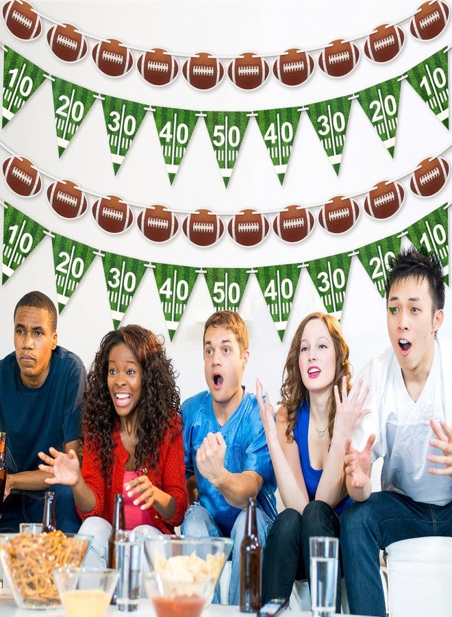 MARFOREVER 6 Pcs Football Party Decorations, Pre-Strung Football Banners Footbal Garland Background Football Triangle Flags for Sports Football Games Football Birthday Party Favors Home Supplies - Image 2